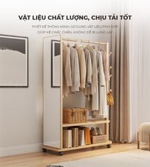 Giá treo quần áo kết hợp gương xoay 360 di động, thiết kế hiện đại, đa năng - GP371