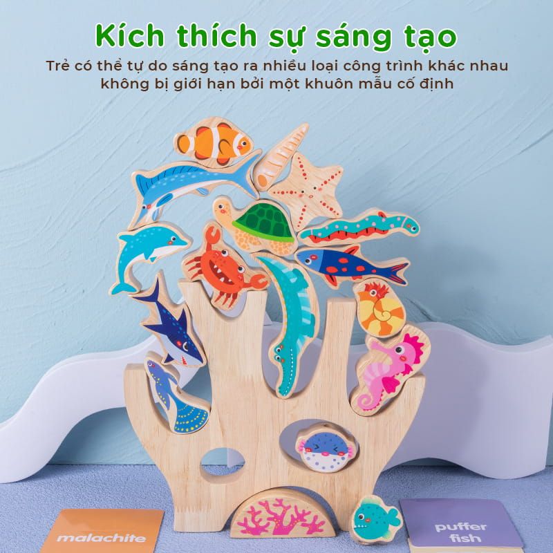 Đồ chơi xếp tầng động vật đại dương cho bé - TOY17