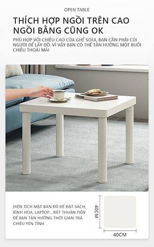Bàn trà vuông chân tròn GM110