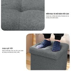 Ghế đôn vuông bọc da kiêm hộp đựng đồ đa năng - GC15