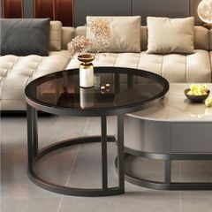 Bàn trà sofa elip TC khung đen GM149