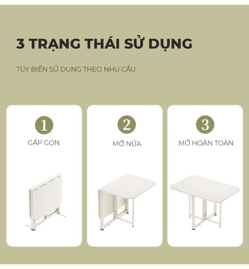 Bàn ăn gấp gọn thông minh, hiện đại dễ sử dụng - GM202