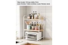 Kệ đa năng nhiều tầng (khung trắng + vân gỗ ) - GM141