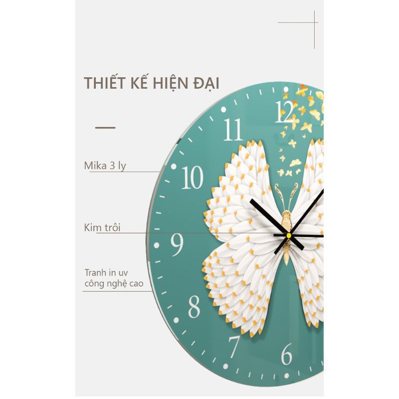 Đồng hồ treo tường hình in UV dáng tròn hiện đại - GD.02