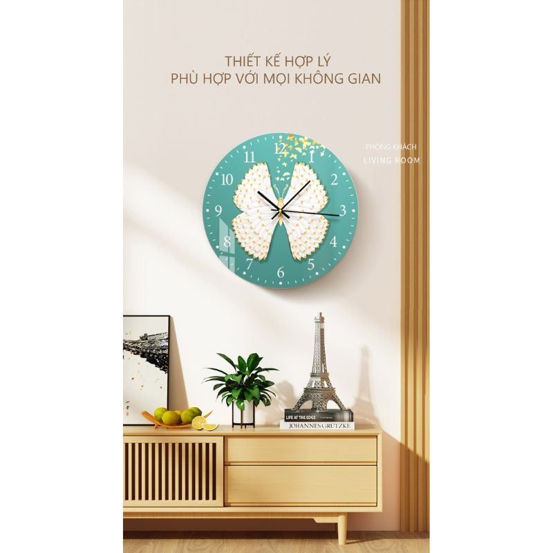 Đồng hồ treo tường hình in UV dáng tròn hiện đại - GD.02