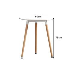 Bàn trà tròn trắng chân gỗ chéo phong cách hiện đại - GP238