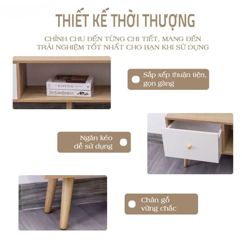 Kệ tivi gỗ 3 ngăn hiện đại phong cách Nhật Bản - GP155