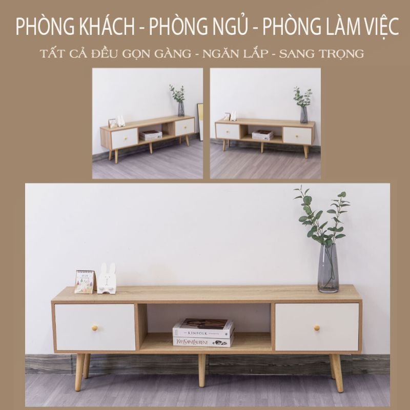 Kệ tivi gỗ 3 ngăn hiện đại phong cách Nhật Bản - GP155
