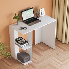 Bàn học gỗ trắng kèm kệ sách phong cách tối giản - GP221