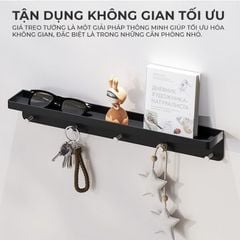 Kệ đa năng dán tường có 6 móc treo - GM186