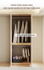 Tủ quần áo đơn vân gỗ trắng GP353