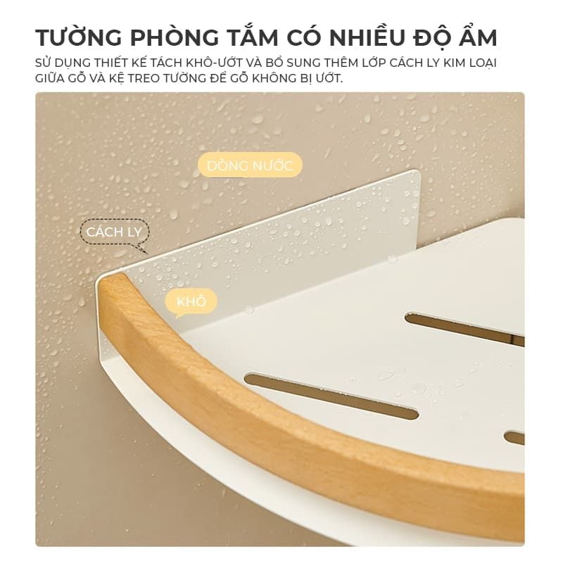Kệ góc nhà tắm dán tường nhỏ gọn, chắc chắn - GM201