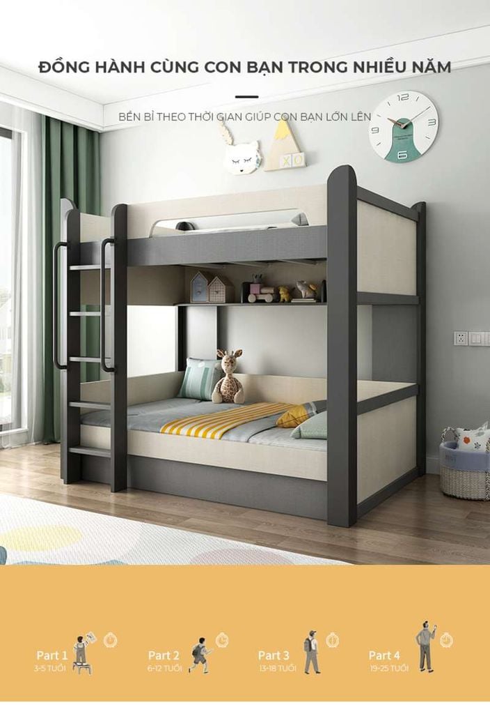 Giường tầng trẻ em, thông minh, hiện đại - GP359