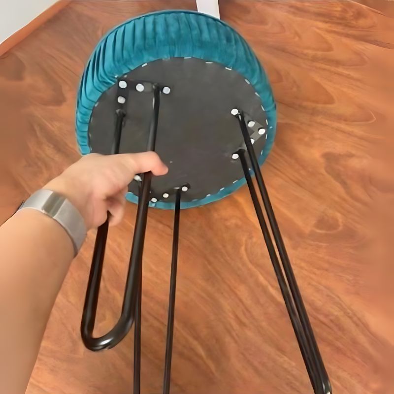 Ghế đôn bàn trang điểm đệm nhung chân sắt - GC12