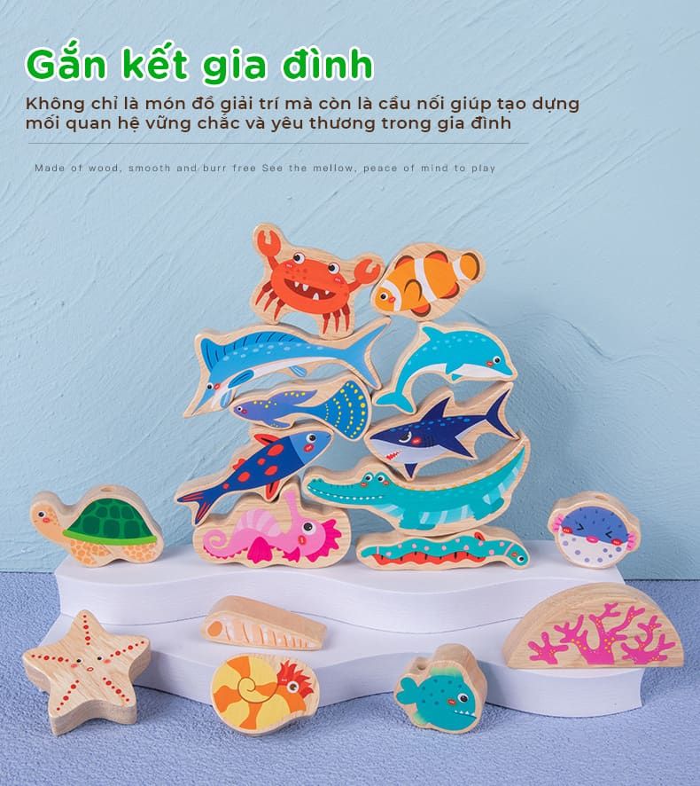Đồ chơi xếp tầng động vật đại dương cho bé - TOY17