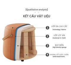 Ghế đôn da tròn trang trí có quai xách - GC25