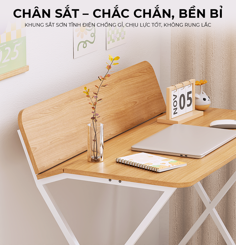 Bàn làm việc hiện đại nhỏ gọn trắng vân gỗ GM210