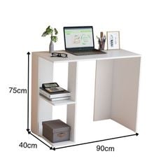 Bàn học gỗ trắng kèm kệ sách phong cách tối giản - GP221