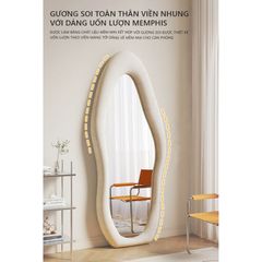 Gương soi toàn thân bọc nỉ kiểu dáng uốn lượn - GP275