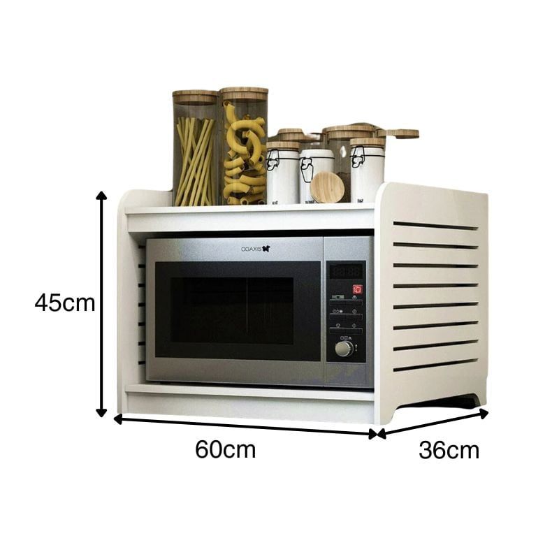 Kệ lò vi sóng gỗ nhựa nhiều tầng màu trắng - IG257
