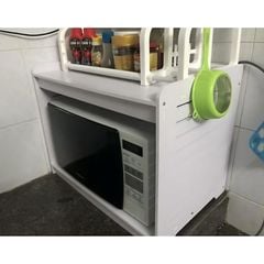 Kệ lò vi sóng gỗ nhựa nhiều tầng màu trắng - IG257