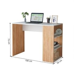 Bàn học gỗ trắng kèm kệ sách 3 tầng - GP225