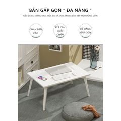 Bàn học gấp gọn chân vuông mặt trắng - GP154
