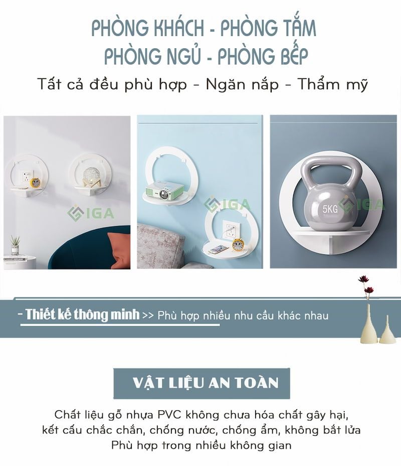Kệ treo tường gỗ nhựa - IG389