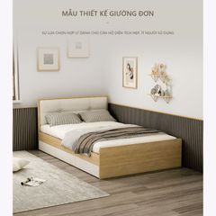 Giường đơn có ngăn kéo vân gỗ trắng 1m6x2m GP239