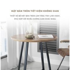 Bàn trà gỗ tròn chân sắt GM85