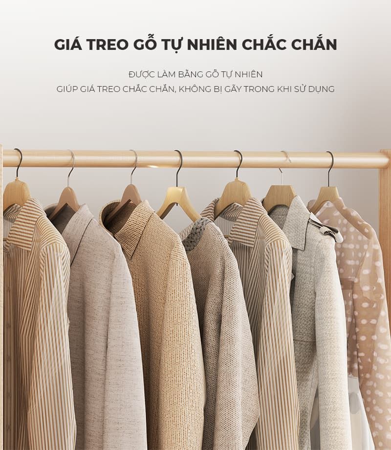 Giá treo quần áo kết hợp gương xoay 360 di động, thiết kế hiện đại, đa năng - GP371