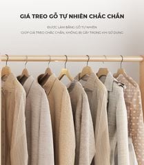 Giá treo quần áo kết hợp gương xoay 360 di động, thiết kế hiện đại, đa năng - GP371