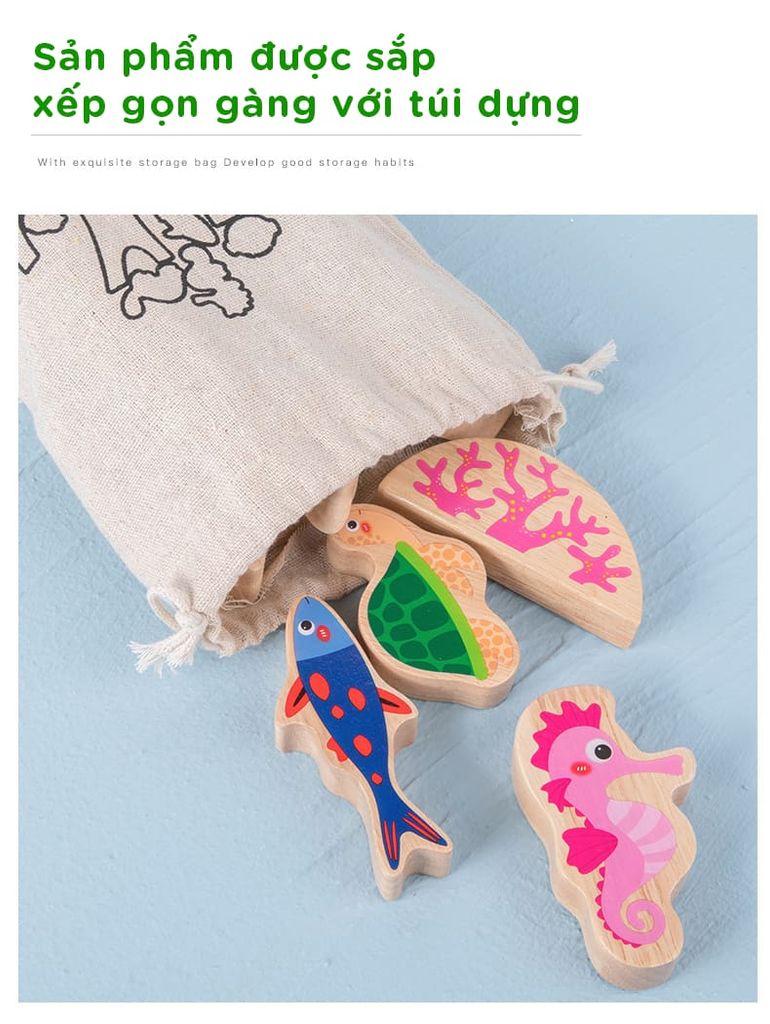 Đồ chơi xếp tầng động vật đại dương cho bé - TOY17