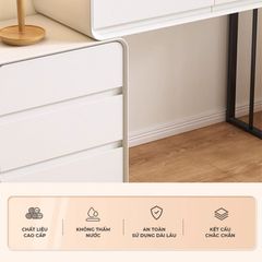 Bàn trang điểm TC chân sắt đen gỗ trắng GM154