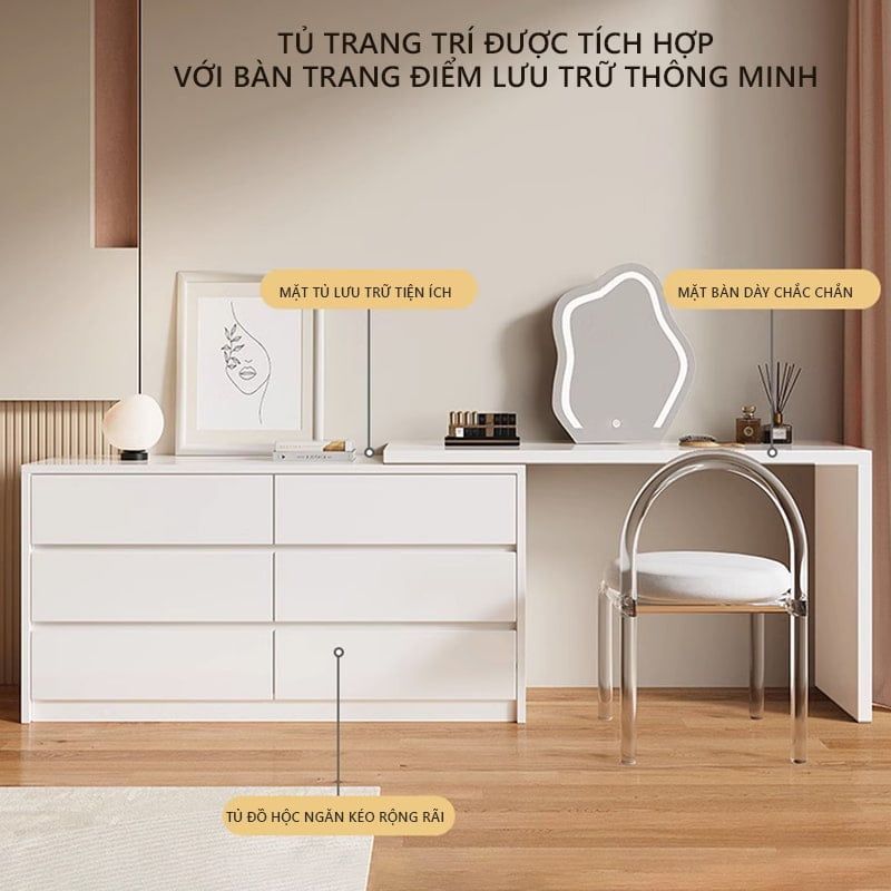 Bàn làm việc kết hợp bàn trang điểm kèm tủ đa năng - GP305