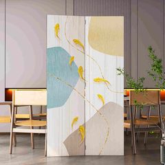 Bình phong 2 tấm canvas Nghệ thuật Cá Vàng - GP407