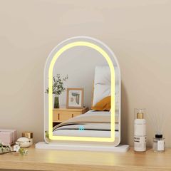 Gương để bàn trắng viền đèn LED - GP402