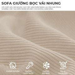 Ghế sofa giường nhung thông minh- GC46