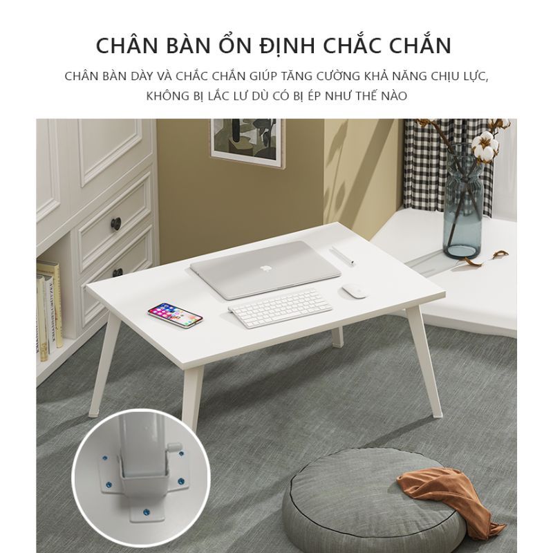 Bàn học gấp gọn chân vuông mặt trắng - GP154