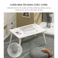 Bàn học gấp gọn chân vuông mặt trắng - GP154
