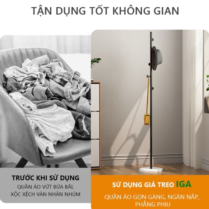 Cây treo quần áo móc mặt bích tròn tiện lợi - GM92
