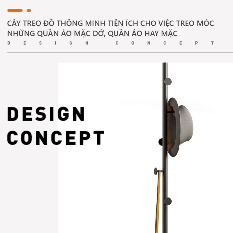 Cây treo quần áo móc mặt bích tròn tiện lợi - GM92