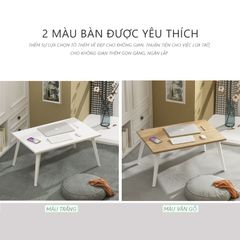 Bàn học gấp gọn chân vuông mặt trắng - GP154