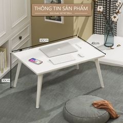 Bàn học gấp gọn chân vuông mặt trắng - GP154