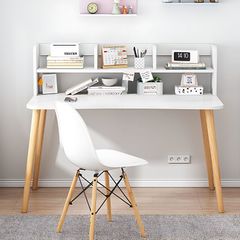 Bàn làm việc chân gỗ có giá để sách 2 tầng - GP197