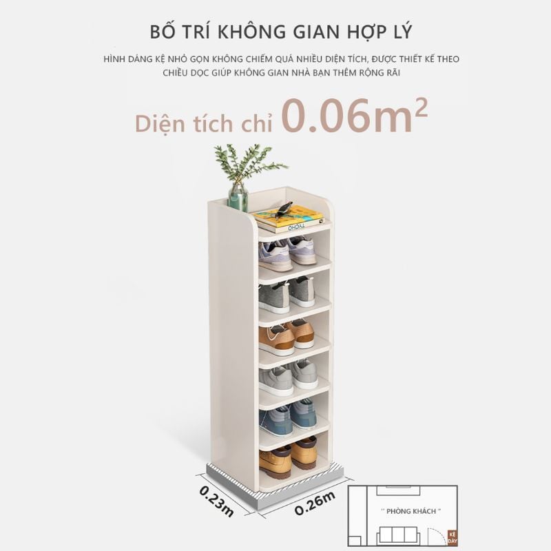 Kệ giày trắng đa tầng phong cách tối giản - GP247