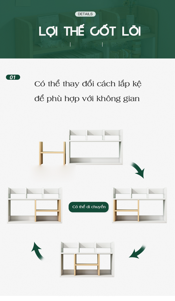 Kệ Sách Để Bàn GP157: Tiện ích, hiện đại