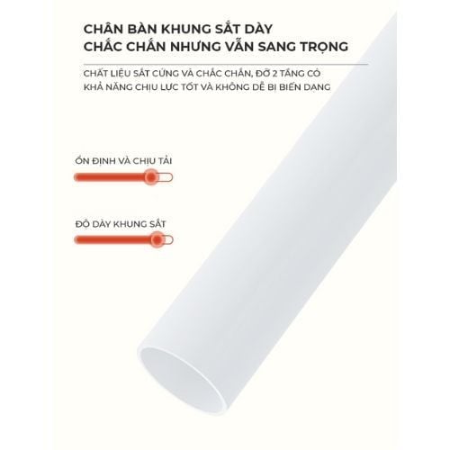 Bàn trà chữ nhật cafe 2 tầng full trắng - GM137