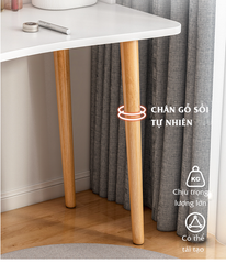 Combo bàn trang điểm GP196.01 trắng - gương không có đèn led + ghế GP138.01 trắng