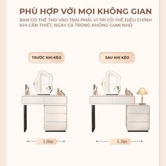 Bàn trang điểm TC chân sắt đen gỗ trắng GM154